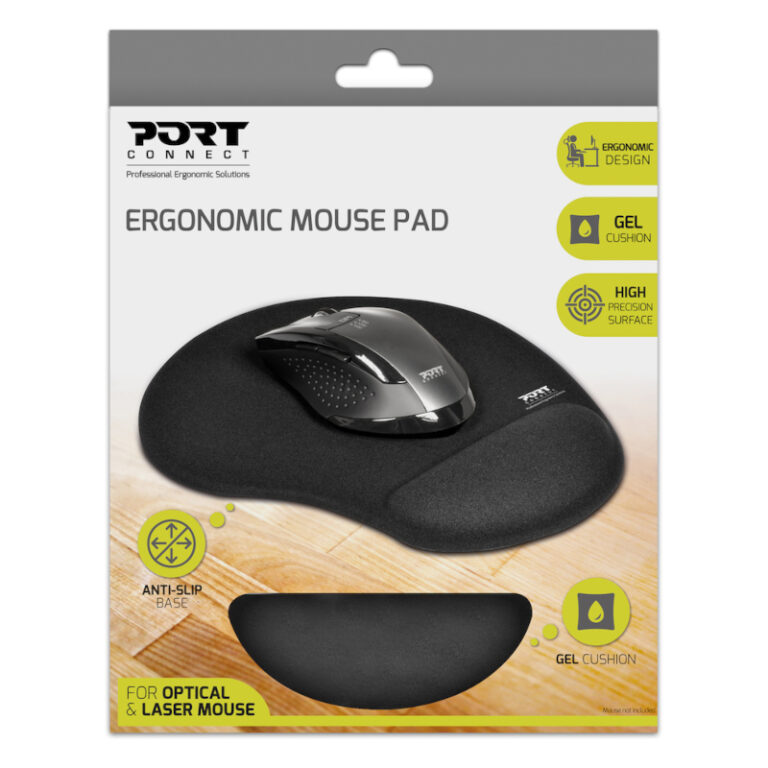 Port Ergonomic Gel Mouse Pad – Black - Image 3