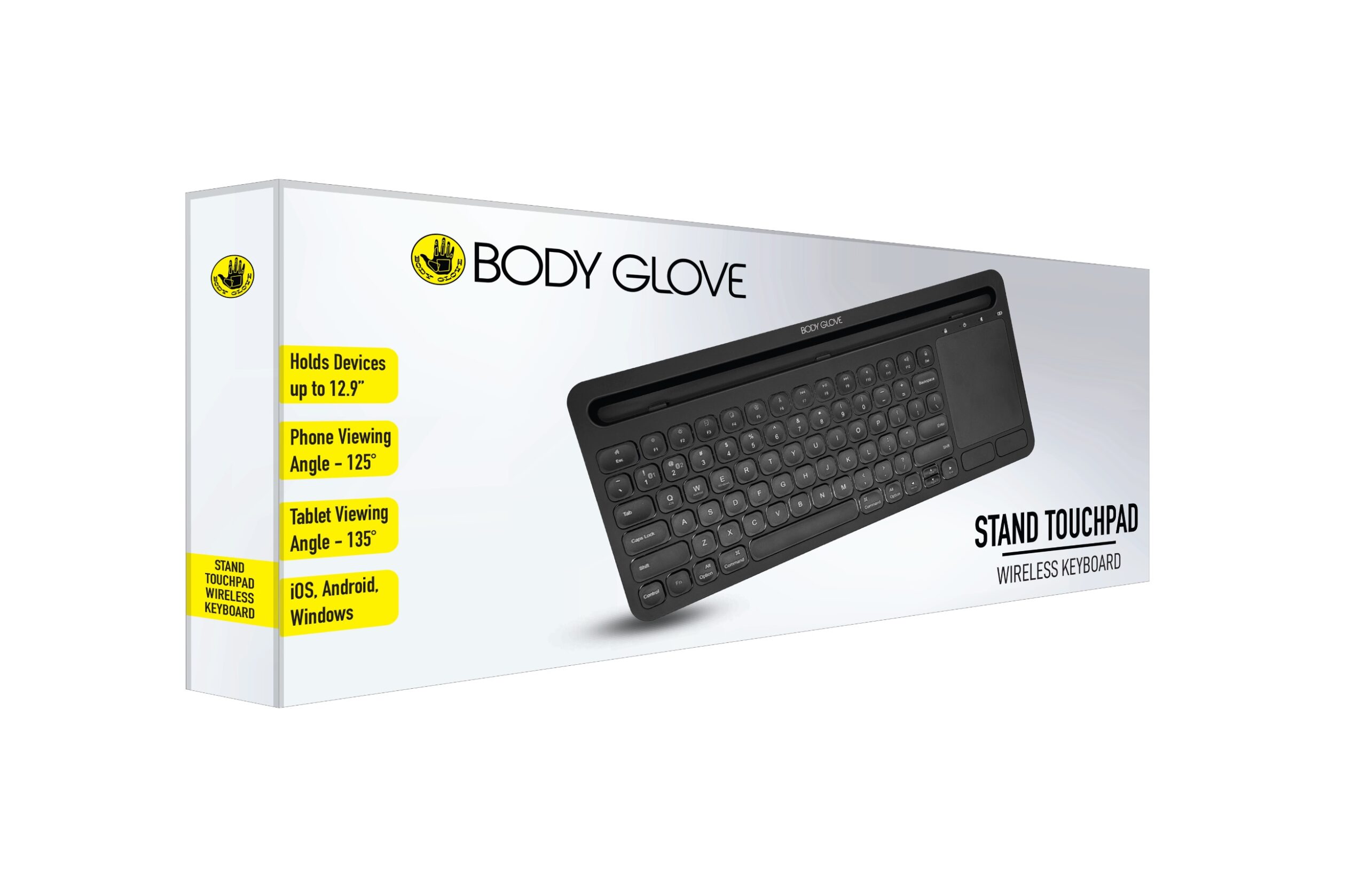Body Glove Wireless Keyboard With Stand – Black - Image 3