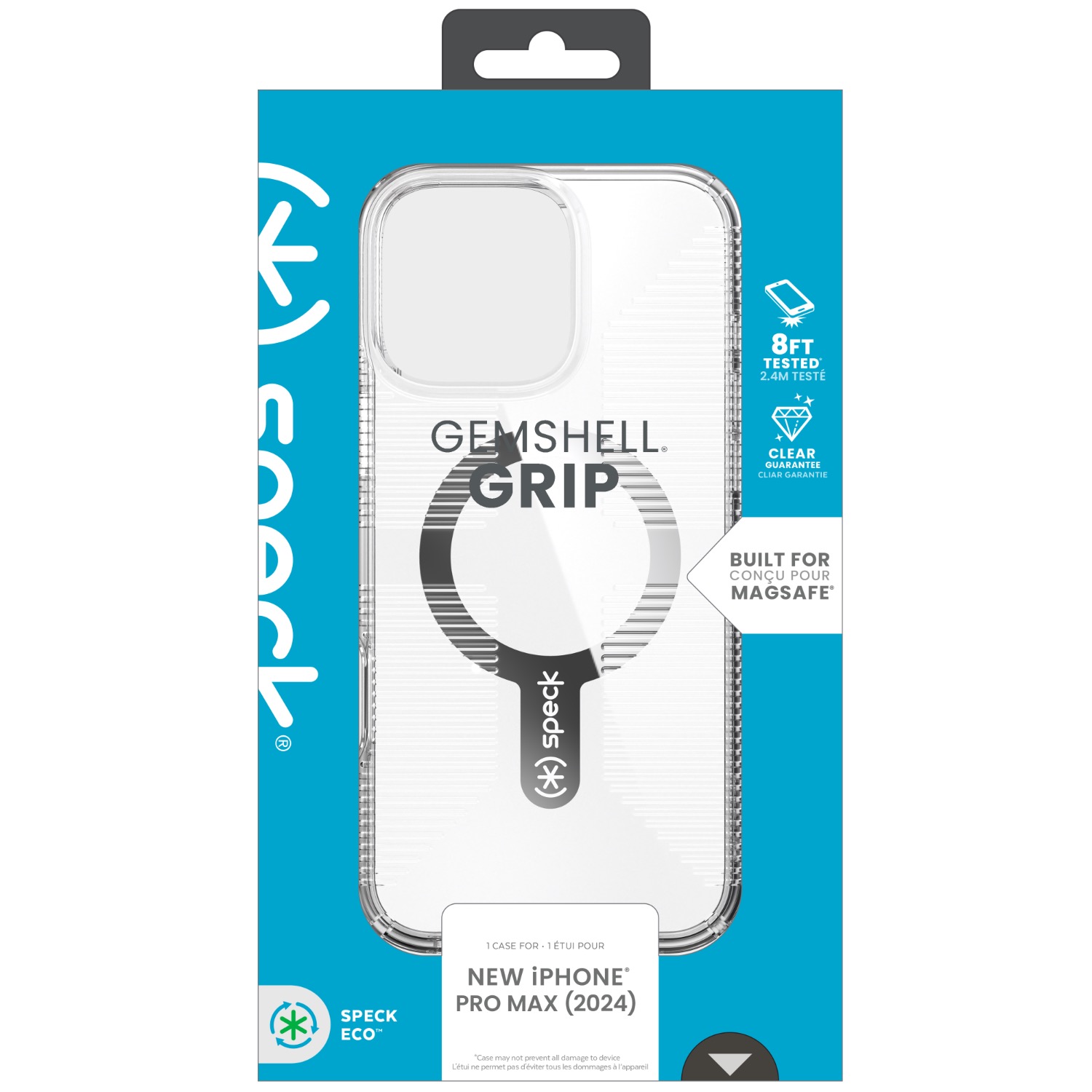 Speck Gemshell Grip MagSafe Case – Apple iPhone 16 Pro Max – Clear & Chrome - Image 8