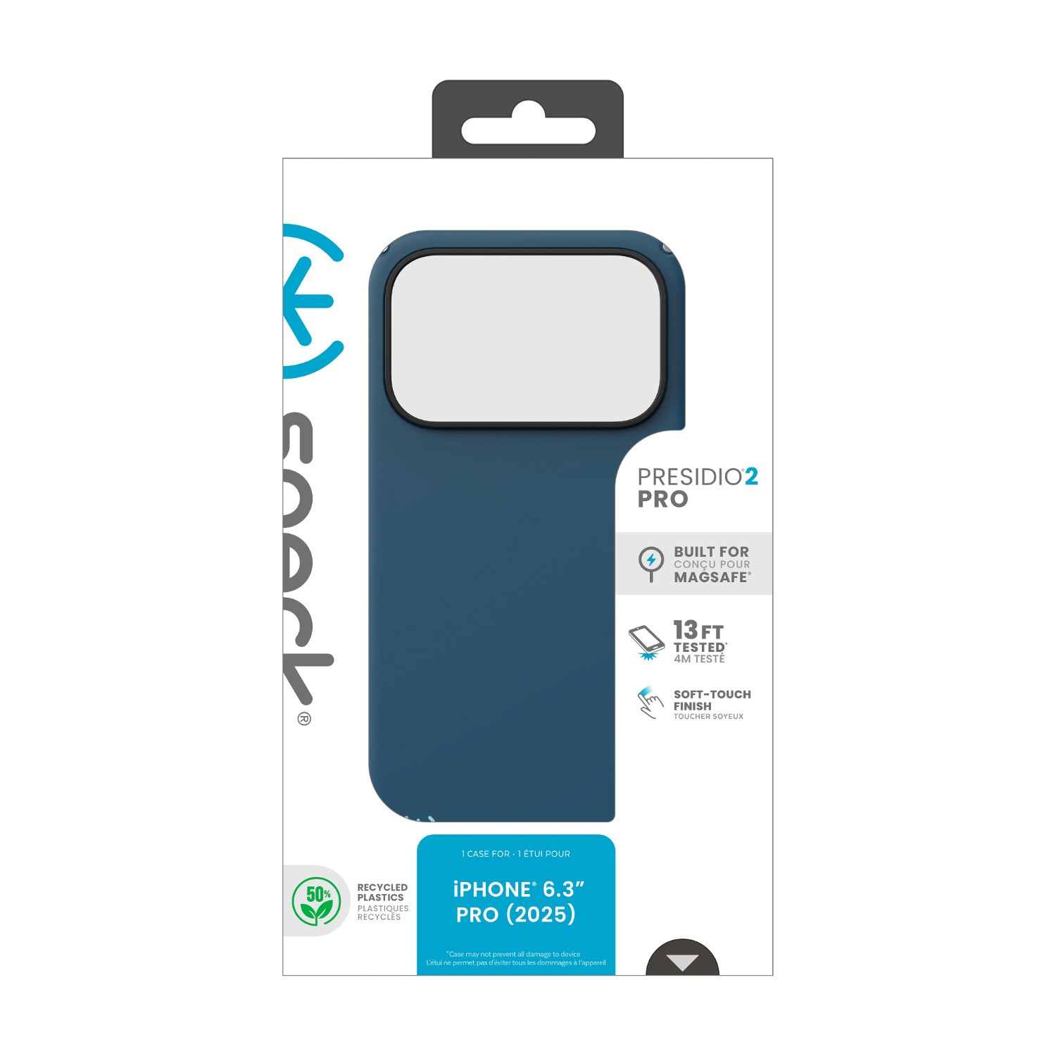 Speck Presidio2 Pro MagSafe Case – Apple iPhone 17 Pro – Blue & Silver - Image 9