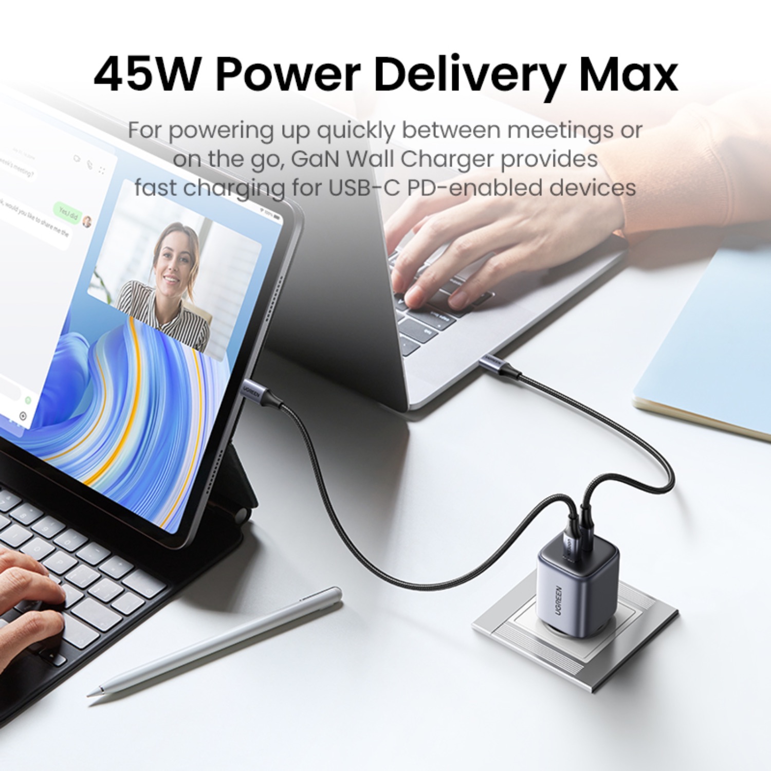 UGREEN 2 Port GaN PD Home Charger – 45W - Image 4