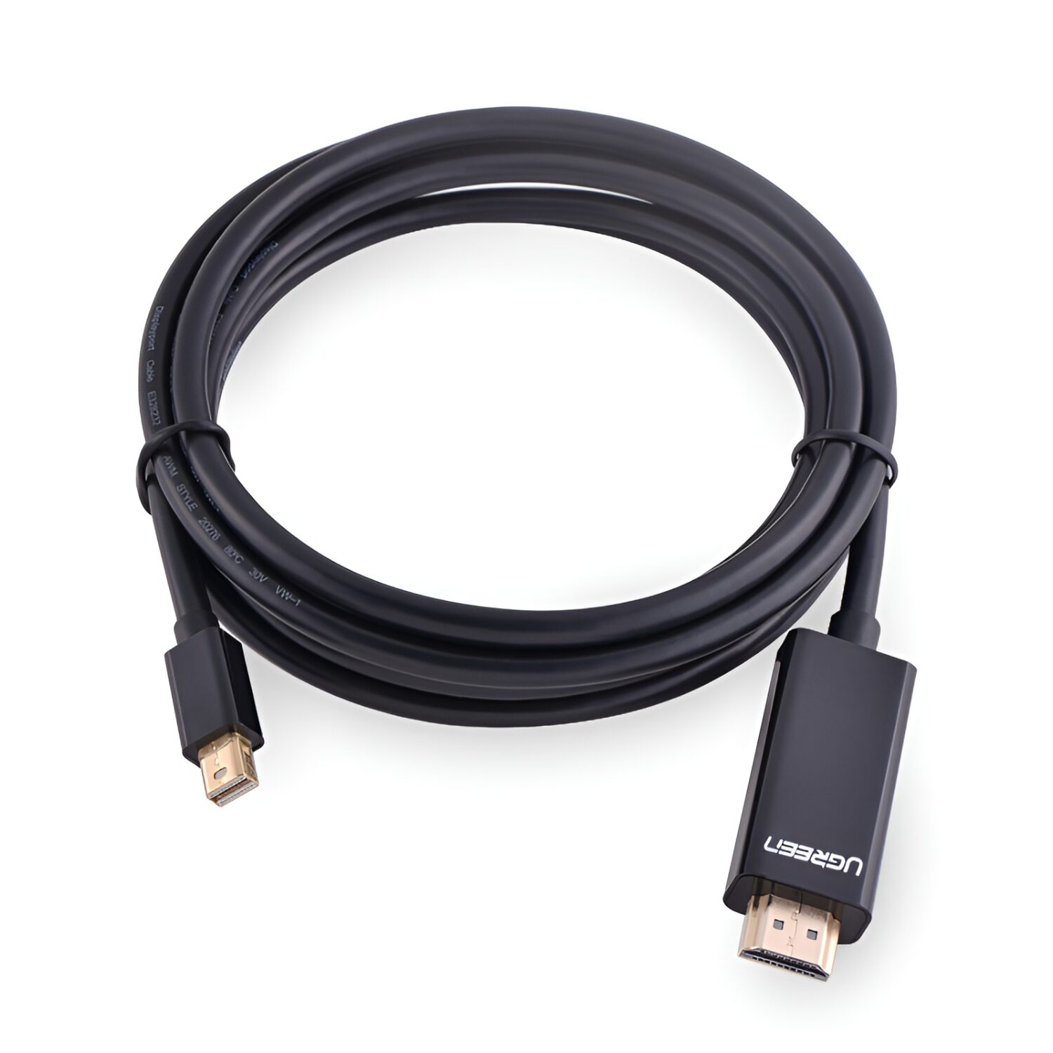 UGREEN Mini DisplayPort Male to 4K@30Hz HDMI Cable 1.5m - Black - Image 3