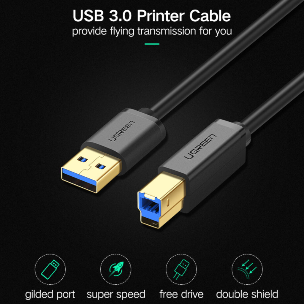 UGREEN US210 USB-A Printer Cable 2M – Black - Image 4