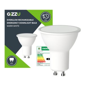 Gizzu Everglow Rechargeable Warm White Emergency Downlight Bulb