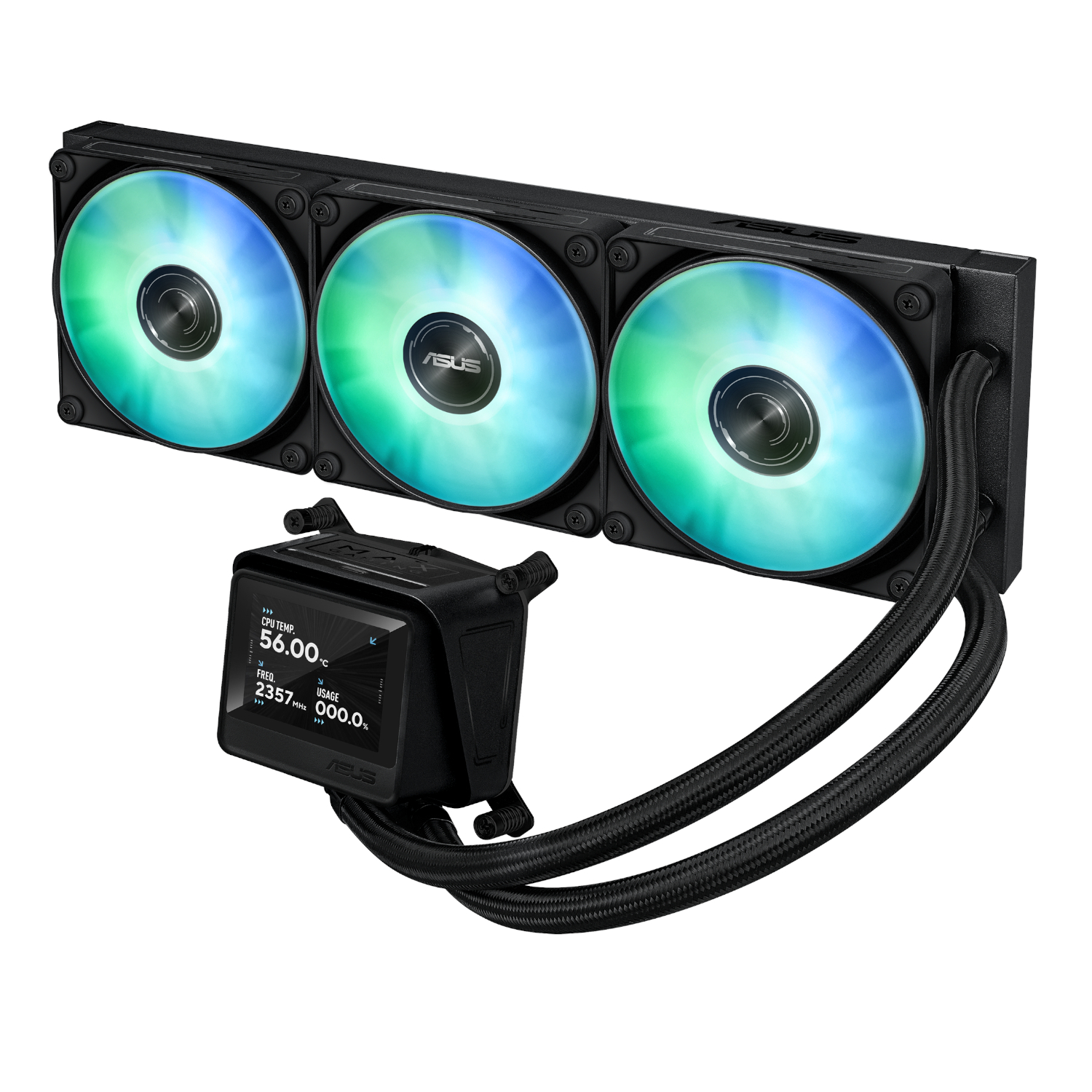 Asus MAX Gaming LC 360 ARGB LCD All-in-one CPU Liquid Cooler - Black - Image 2