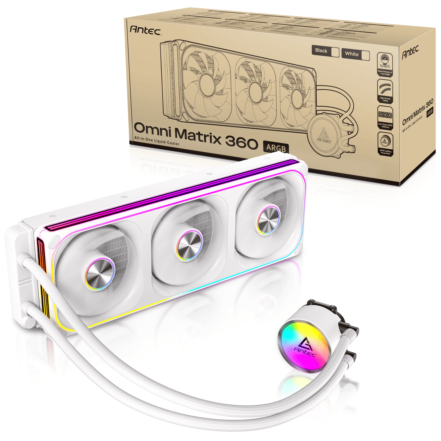 Antec Omni Matrix 360 ARGB CPU Liquid Cooler White - Image 10